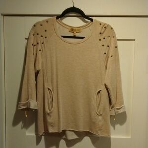Democracy Sweatshirt, Size Small, Color Heather Beige